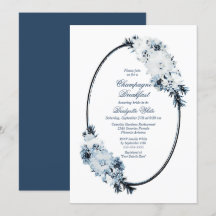 Café da manhã com Champanhe Floral Azul Elegante