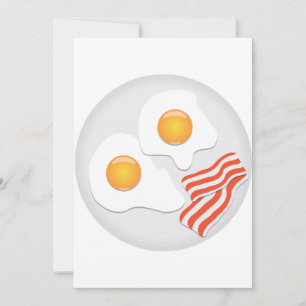 Convite Café da Manhã com Ovos Fritos e Bacon