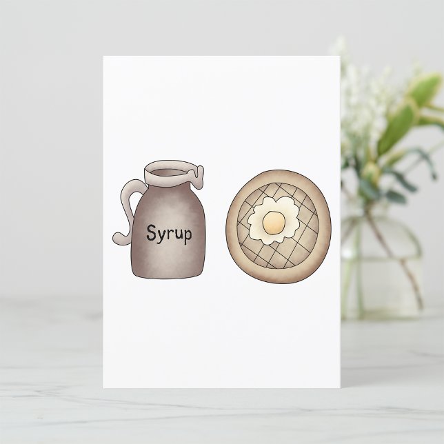 Convite Café da Manhã com Waffle e Jarro de Xarope de Bord (Criador carregado)