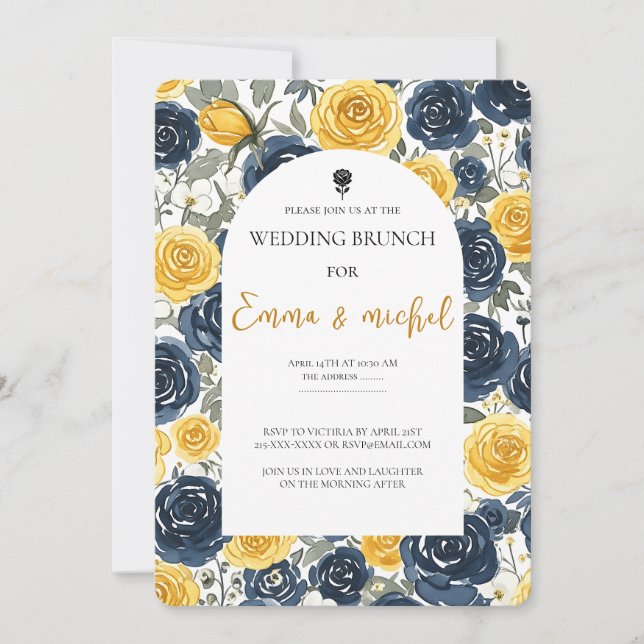 Convite Café da Manhã de Casamento Branco (Frente)