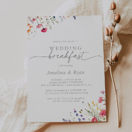 Convite Café da Manhã de Casamento de Flores Silvestres Co