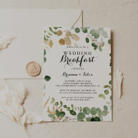Café da Manhã de Casamento de Folhagem Verde Doura