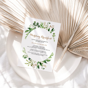 Convite Café da manhã de casamento Elegante Eucalyptus L