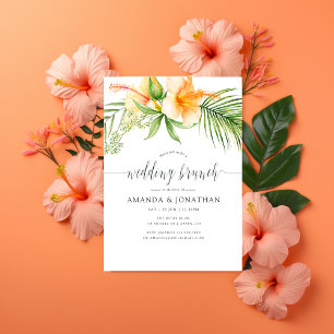 Convite Café da Manhã de Casamento Exótico Tropical Floral