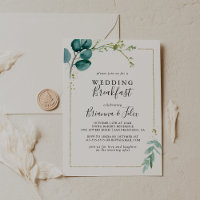 Café da Manhã de Casamento Floral Tropical Dourado