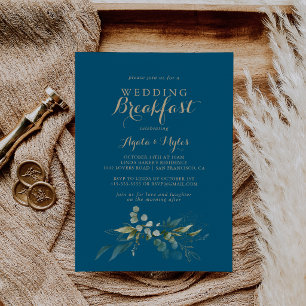 Convite Café da Manhã de Casamento Sage Greenery Eucalipto