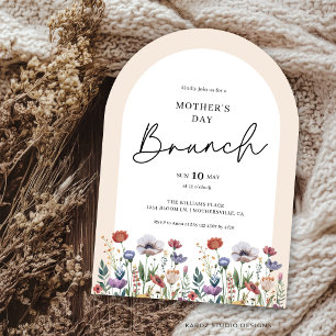 Convite Café da Manhã de Noiva Elegante com Aquarela de Fl