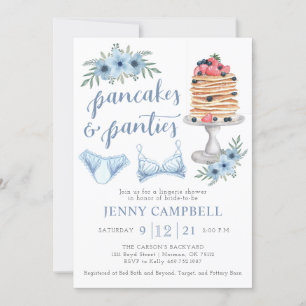 Convite Café da Manhã de Panquecas e Calcinhas Chá de Noiv