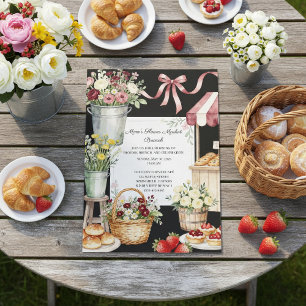 Convite Café da Manhã do Mercado de Flores da Mamãe no Dia