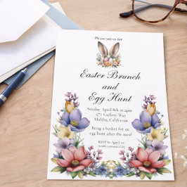 Convite Café da Manhã e Caça aos Ovos da Páscoa Floral