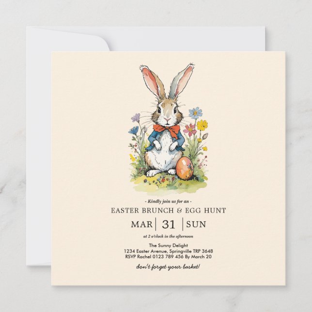 Convite Café da manhã e caça aos ovos de Páscoa | Wildflow (Frente)