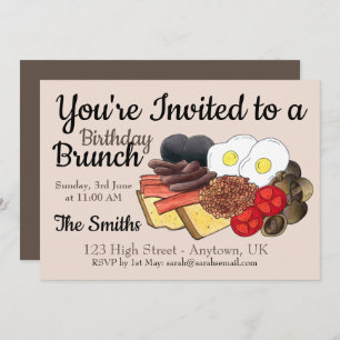 Convite Café da Manhã em Inglês, Reino Unido, Comida Cuisi