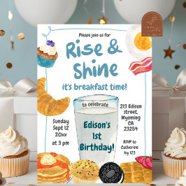 Convite Café da Manhã Infantil de Aniversário Rise and Shi