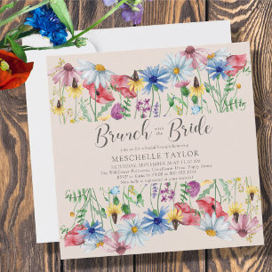Convite Café da Manhã Nupcial com a Noiva Floral de Flores
