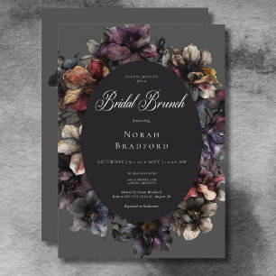 Convite Café da Manhã Nupcial Floral em Aquarela Sombrio G