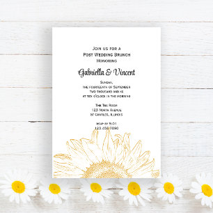 Convite Café da Manhã Pós-Casamento com Girassol Gráfico A