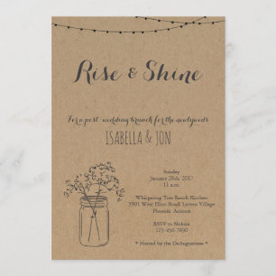 Convite Café da Manhã Pós-Casamento em Fundo Kraft