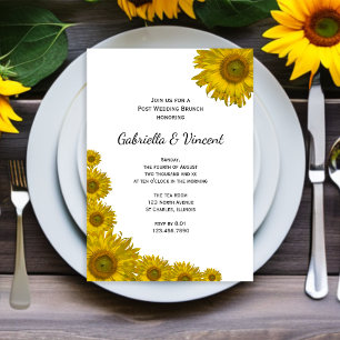 Convite Café da Manhã Pós-Casamento na Borda do Girassol A