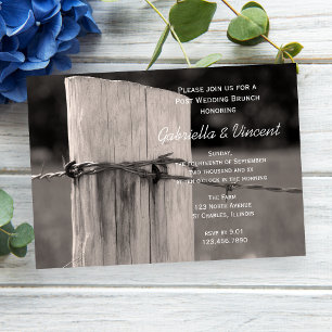 Convite Café da Manhã Pós-Casamento no Campo com Poste de 
