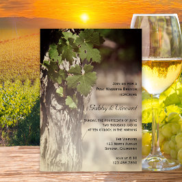 Convite Café da Manhã Pós Casamento no Vinhedo Grape Leave