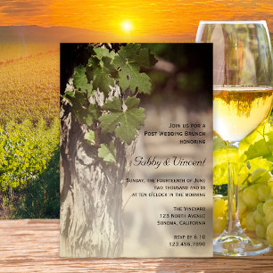 Convite Café da Manhã Pós Casamento no Vinhedo Grape Leave