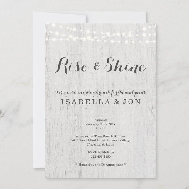 Convite Café da Manhã Pós-Casamento Rústico na Manhã Segui (Frente)