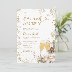 Convite Café da Manhã Snowflake Brunch & Champagne Bridal