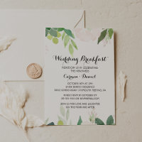 Café da Manhã Tropical de Casamento Floral Moderno