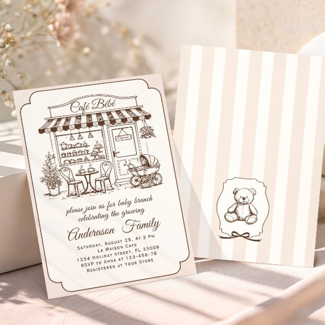 Convite Café da Moda Bebe Loja de Café Chás Bebê (Criador carregado)