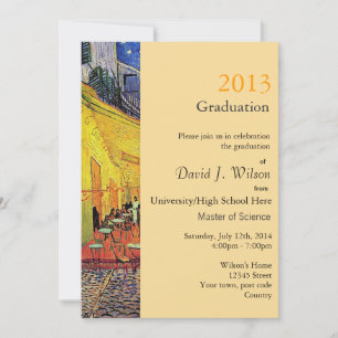 Convite Café de arte na festa de formatura noturna