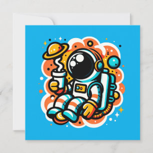 Convite Café de Bebendo astronauta - Cafeína Espacial Exte