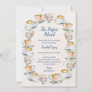 Convite Café de mistura perfeita e Chá de panela de chá