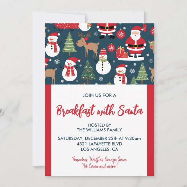 Convite Café de Natal com árvores de boneco de neve do Pap (Frente)
