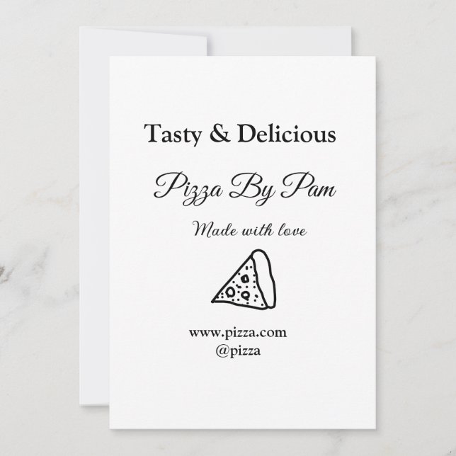 Convite Café de pizza desagradável feito com amor adicione (Frente)