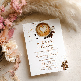 Convite Café de Queda Moderna O bebê está criando Chá de f