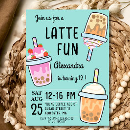 Convite Café divertido latino chá bobba