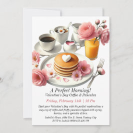 Convite Café e panquecas para o dia do Namorados personali