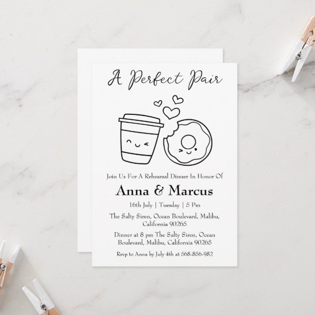 Convite Café e Rosquinha um janto de noiva perfeito (Frente/Verso In Situ)