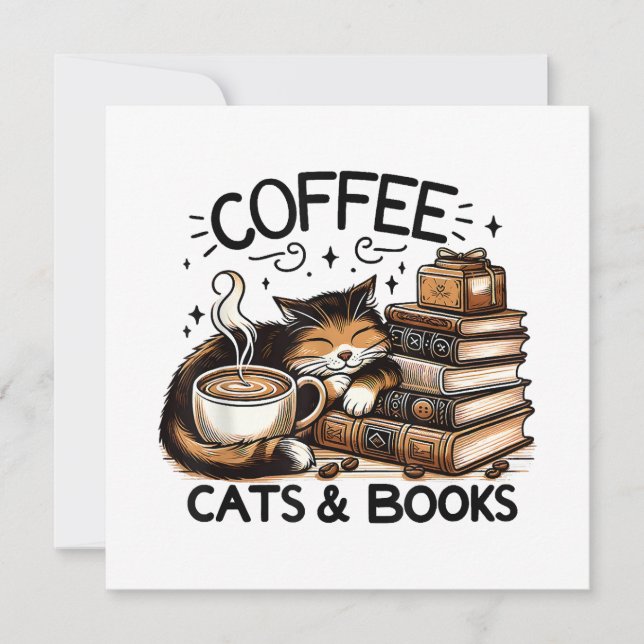 Convite Café Engraçado Livros Sobre Presentes Mulheres Ide (Frente)