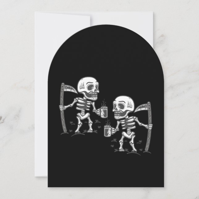 Convite café esquelético da serpente-seca assustadora do h (Frente)