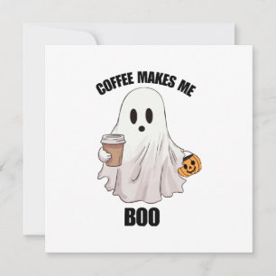 Convite Café Fantasma Halloween Engraçado