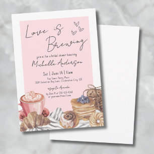 Convite Café Love Is Brewing Brunch Chá de Noiva