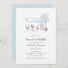 Convite Café Paris Watercolor Brunch e Bubble