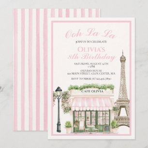 Convite Café Parisiense de Aniversário de Paris