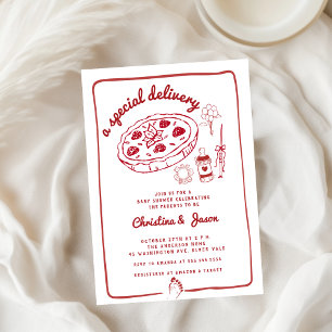 Convite café preparando chá de fraldas de rabiscos desenha