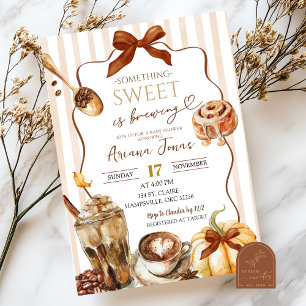 Convite Café Queda Algo Doce Está Fazendo Chá de fraldas