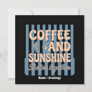Convite Café Retro Groovy e Luz do Sol Combinam Melhor Jun