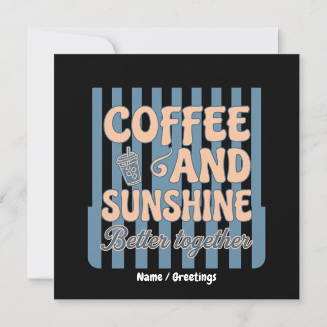 Convite Café Retro Groovy e Luz do Sol Combinam Melhor Jun (Frente)