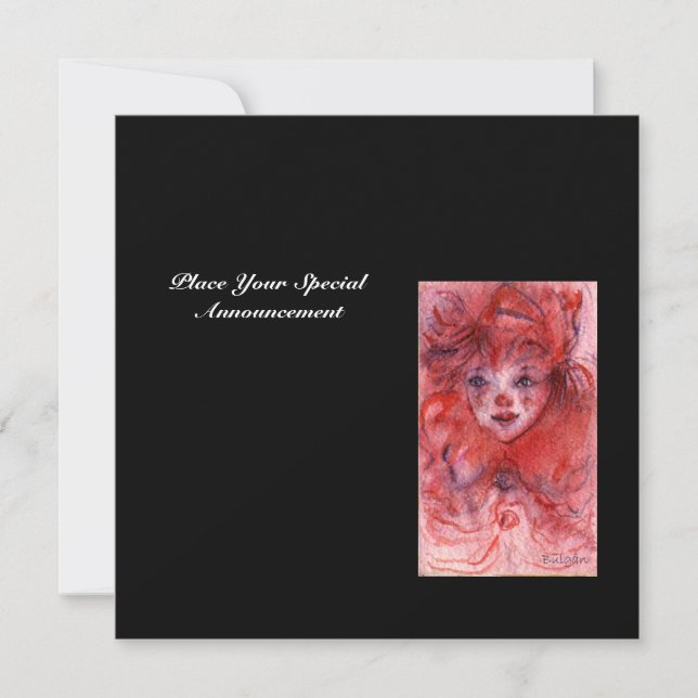 Convite CAFÉ VERMELHO, Festa de aniversário rosa-preta, co (Frente)