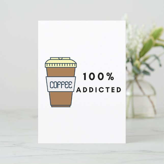 Convite Cafeína 100% Viciada em Design de café (Criador carregado)